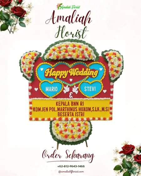 Papan Bunga Pernikahan Bolong